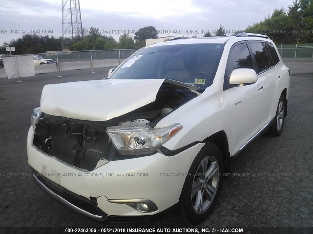 5TDYK3EHXBS049199 - 2011 TOYOTA HIGHLANDER LIMITED WHITE photo 2