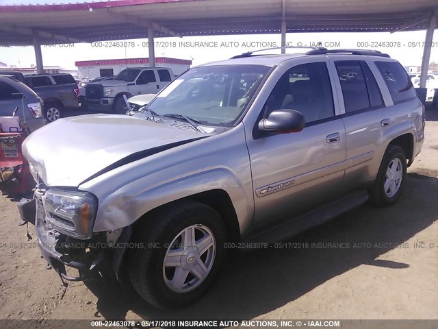 1GNDT13S222335299 - 2002 CHEVROLET TRAILBLAZER  TAN photo 2