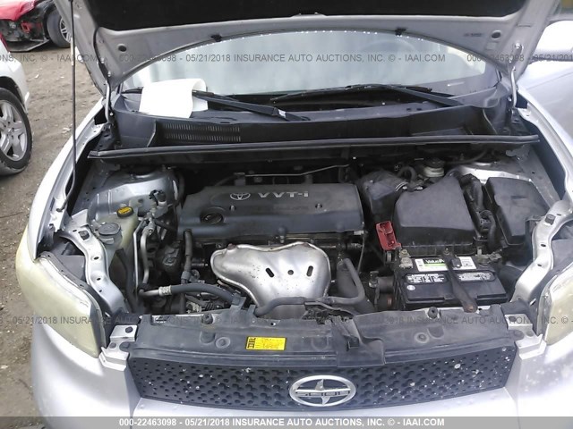 JTLKE50E481037632 - 2008 TOYOTA SCION XB SILVER photo 10