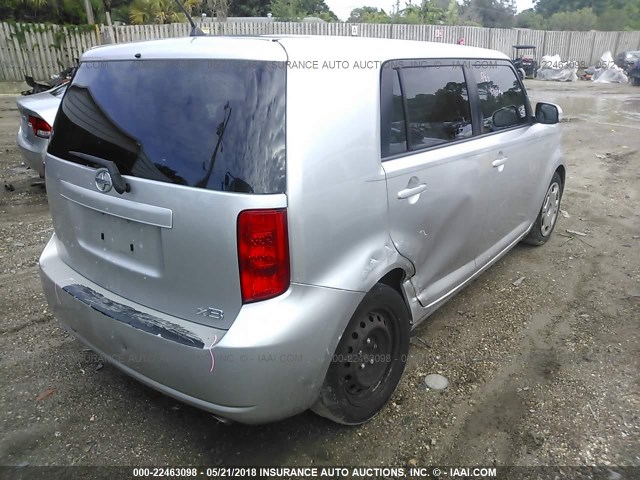 JTLKE50E481037632 - 2008 TOYOTA SCION XB SILVER photo 4