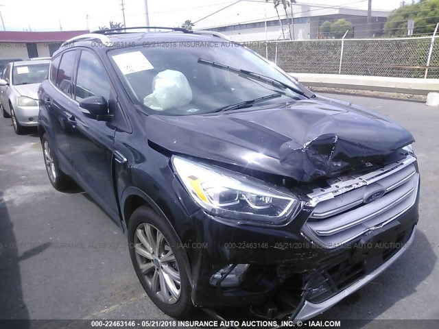 1FMCU0J94JUA24712 - 2018 FORD ESCAPE TITANIUM BLACK photo 1