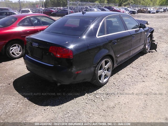 WAUEF78E77A007543 - 2007 AUDI A4 S-LINE 2.0T QUATTRO TURBO BLACK photo 4