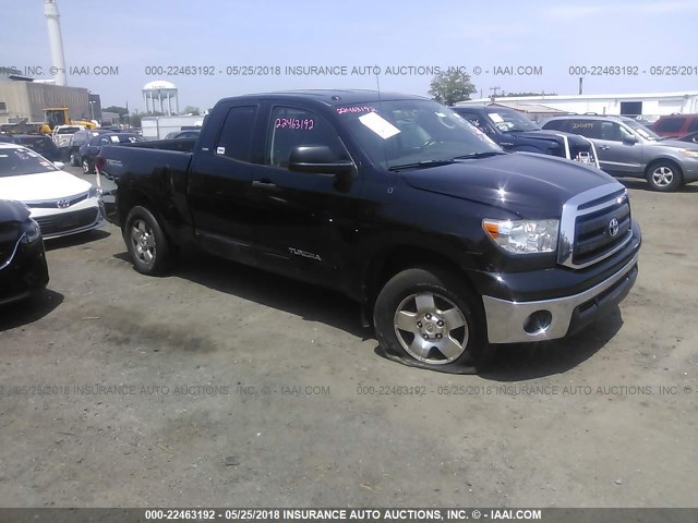 5TFUM5F14BX018725 - 2011 TOYOTA TUNDRA DOUBLE CAB SR5 BLACK photo 1