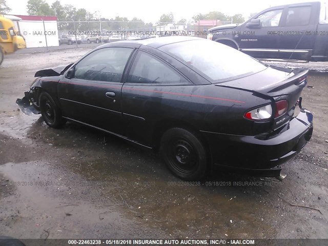 1G1JC124X27482741 - 2002 CHEVROLET CAVALIER BLACK photo 3