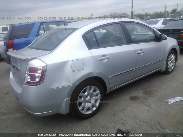 3N1AB6APXCL615338 - 2012 NISSAN SENTRA 2.0/2.0S/SR/2.0SL SILVER photo 4