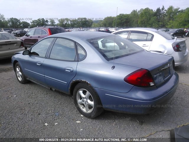 1FAFP53U91G159308 - 2001 FORD TAURUS SE BLUE photo 3