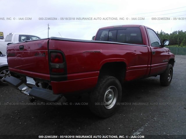 1B7HF16Y0WS640632 - 1998 DODGE RAM 1500 RED photo 4