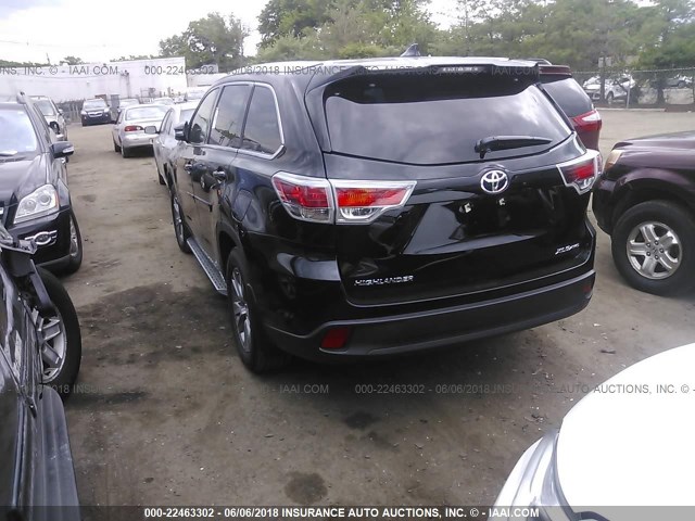 5TDJKRFH4FS207951 - 2015 TOYOTA HIGHLANDER XLE Чорний фото 3