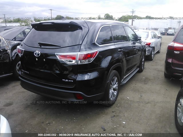 5TDJKRFH4FS207951 - 2015 TOYOTA HIGHLANDER XLE Чорний фото 4