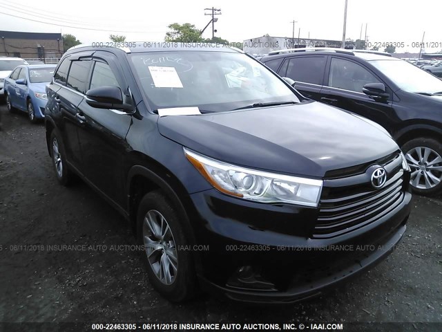5TDJKRFH2FS206068 - 2015 TOYOTA HIGHLANDER XLE შავი ფოტო 1