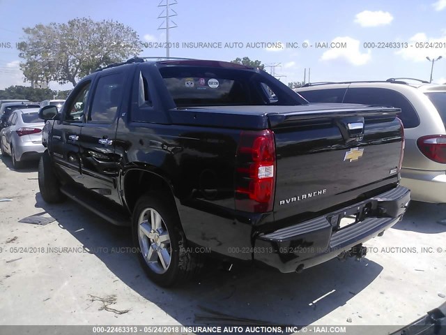 3GNMCFE01BG211556 - 2011 CHEVROLET AVALANCHE LT BLACK photo 3