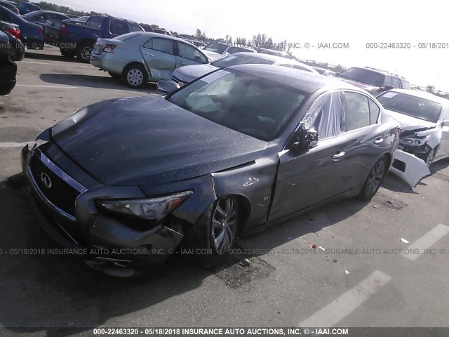 JN1BV7AP0FM332460 - 2015 INFINITI Q50 PREMIUM/SPORT GRAY photo 2