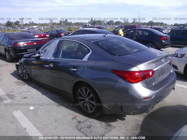 JN1BV7AP0FM332460 - 2015 INFINITI Q50 PREMIUM/SPORT GRAY photo 3