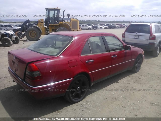 WDBHA22E6SF225168 - 1995 MERCEDES-BENZ C 220 RED photo 4