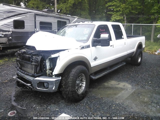 1FT8W3BTXCEB20387 - 2012 FORD F350 SUPER DUTY WHITE photo 2