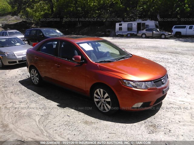 KNAFW4A34A5066450 - 2010 KIA FORTE SX ORANGE photo 1