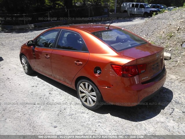 KNAFW4A34A5066450 - 2010 KIA FORTE SX ORANGE photo 3