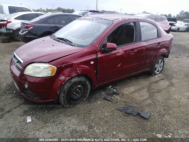 KL1TD56647B104278 - 2007 CHEVROLET AVEO LS RED photo 2