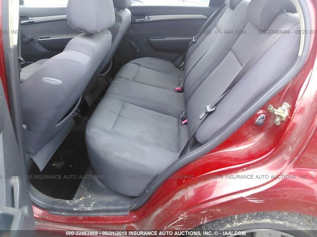 KL1TD56647B104278 - 2007 CHEVROLET AVEO LS RED photo 8