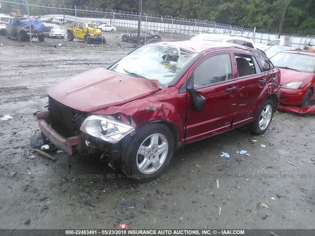 1B3HB48B28D583896 - 2008 DODGE CALIBER SXT RED photo 2