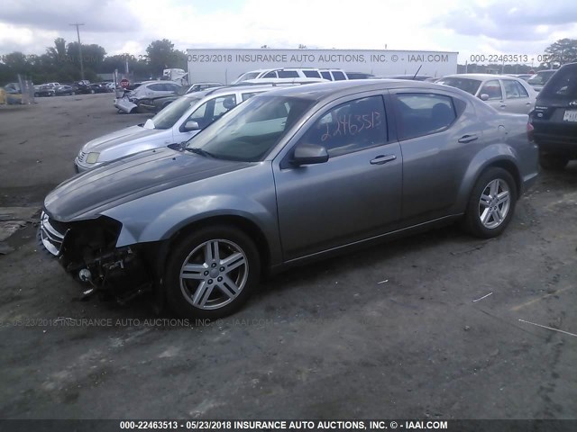 1C3CDZCB9CN219506 - 2012 DODGE AVENGER SXT GRAY photo 2