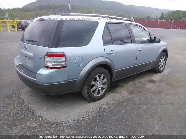 1FMDK05W38GA44842 - 2008 FORD TAURUS X SEL Light Blue photo 4