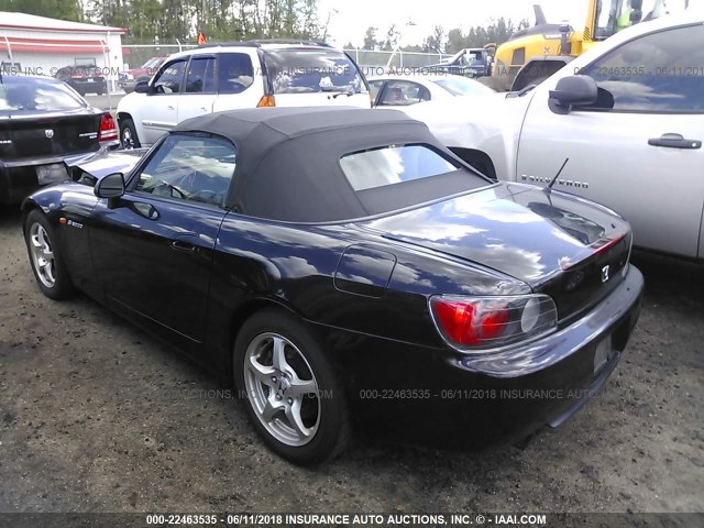 JHMAP1144YT002849 - 2000 HONDA S2000 BLACK photo 3