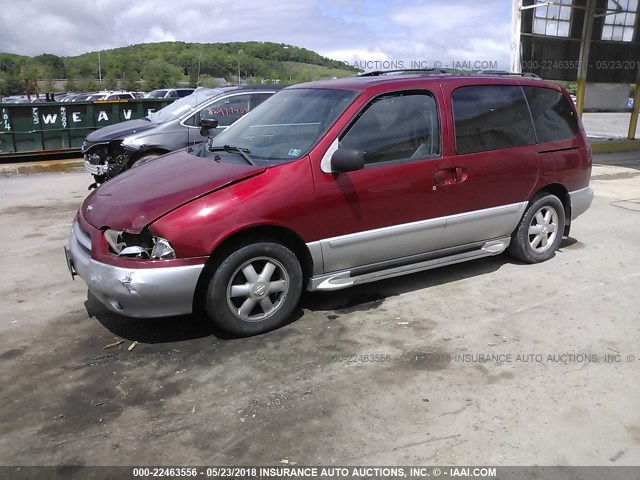 4N2ZN16T81D804232 - 2001 NISSAN QUEST SE RED photo 2