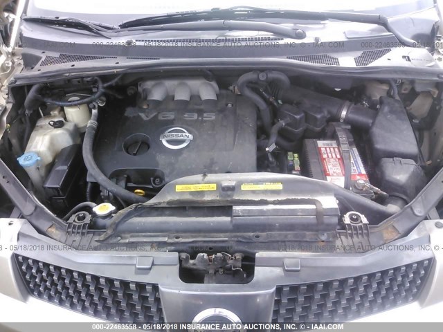 5N1BV28U74N322992 - 2004 NISSAN QUEST S/SE/SL TAN photo 10