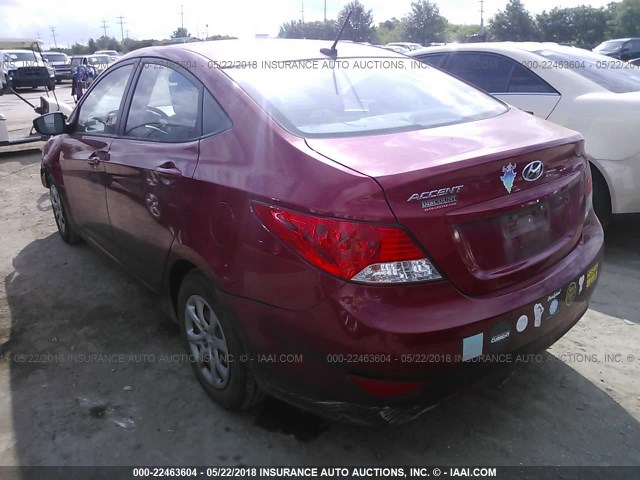 KMHCT4AE7DU391468 - 2013 HYUNDAI ACCENT GLS/GS RED photo 3