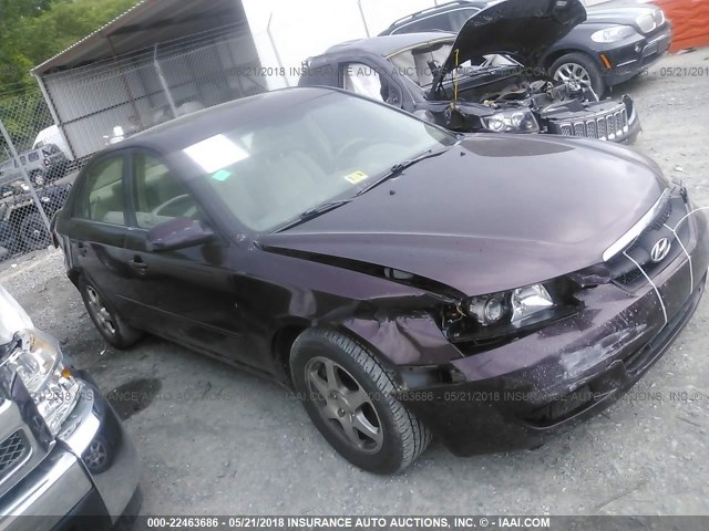 5NPEU46FX6H059596 - 2006 HYUNDAI SONATA GLS/LX PURPLE photo 1