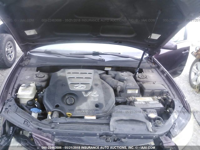 5NPEU46FX6H059596 - 2006 HYUNDAI SONATA GLS/LX PURPLE photo 10