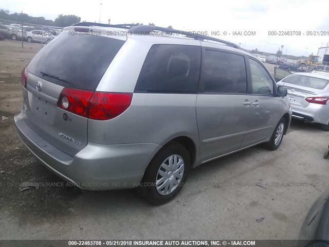 5TDZK23C98S146201 - 2008 TOYOTA SIENNA CE/LE SILVER photo 4