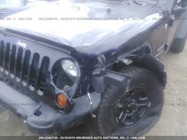 1J4AA2D14AL213950 - 2010 JEEP WRANGLER SPORT BLACK photo 6