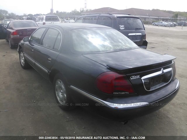 1LNFM97V6WY640451 - 1998 LINCOLN CONTINENTAL  BLACK photo 3