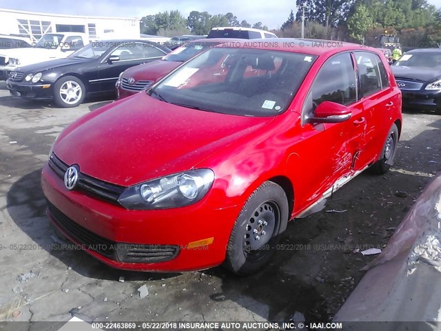 WVWDB7AJ6EW004022 - 2014 VOLKSWAGEN GOLF RED photo 2