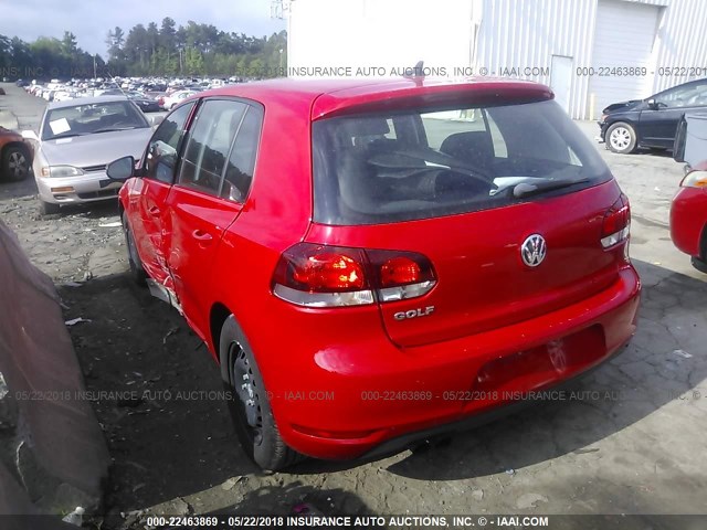 WVWDB7AJ6EW004022 - 2014 VOLKSWAGEN GOLF RED photo 3