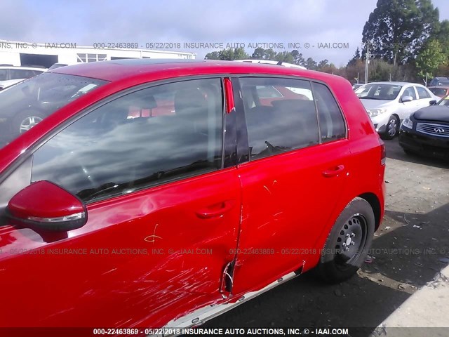 WVWDB7AJ6EW004022 - 2014 VOLKSWAGEN GOLF RED photo 6