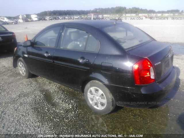 KMHCN46C37U092744 - 2007 HYUNDAI ACCENT GLS BLACK photo 3