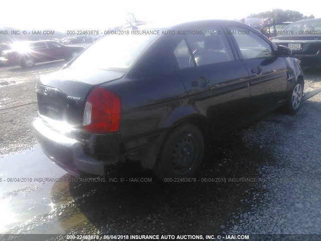 KMHCN46C37U092744 - 2007 HYUNDAI ACCENT GLS BLACK photo 4