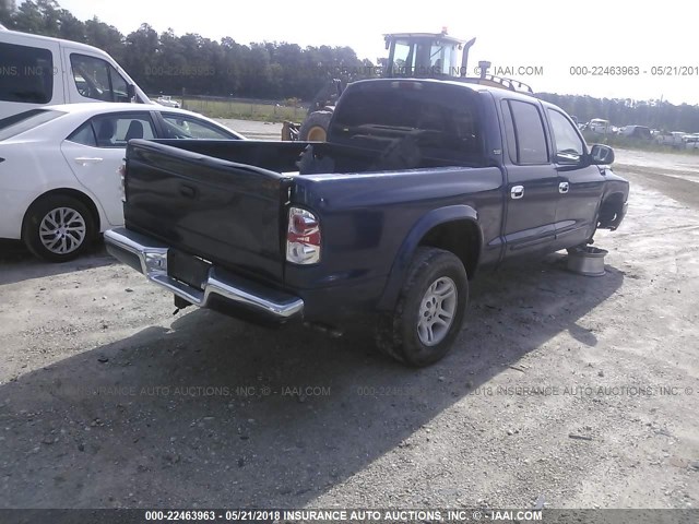 1B7GG2AN21S109100 - 2001 DODGE DAKOTA QUAD Dark Blue photo 4