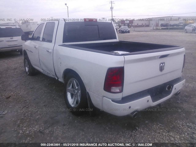 1C6RD7MT8CS262051 - 2012 DODGE RAM 1500 SPORT WHITE photo 3