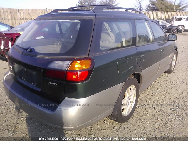 4S3BH6866Y6609261 - 2000 SUBARU LEGACY OUTBACK LIMITED GREEN photo 4