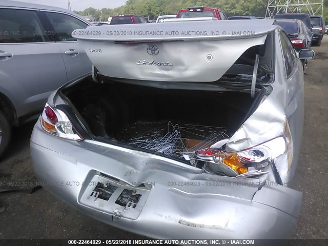 2T1CE22P53C021750 - 2003 TOYOTA CAMRY SOLARA SE SILVER photo 6