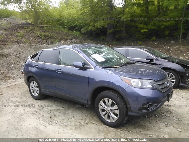 2HKRM4H51EH631773 - 2014 HONDA CR-V EX BLUE photo 1