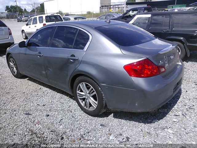 JN1CV6AP6AM404981 - 2010 INFINITI G37 SPORT GRAY photo 3