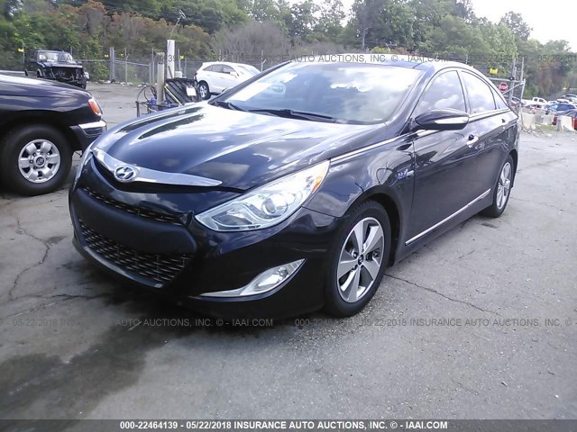 KMHEC4A43CA041593 - 2012 HYUNDAI SONATA HYBRID BLACK photo 2