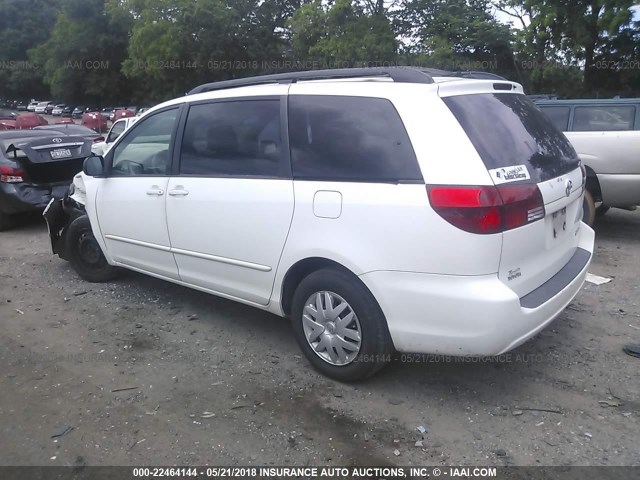 5TDZA23C35S267157 - 2005 TOYOTA SIENNA CE/LE WHITE photo 3