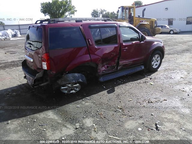 5N1AR1NB9CC621570 - 2012 NISSAN PATHFINDER S/LE/SE RED photo 4