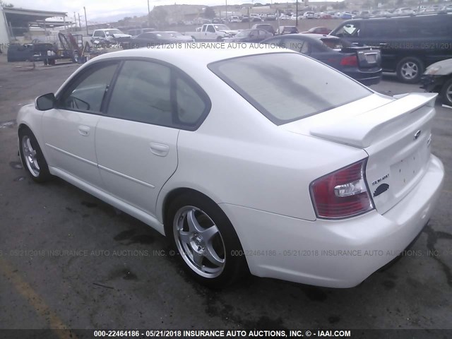 4S3BL676054221336 - 2005 SUBARU LEGACY GT LIMITED WHITE photo 3